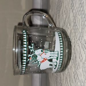 Anchor Hocking Kissing Reindeer Cathy Heck Glass Mug. $10 OR 3 Mixed Mugs $20